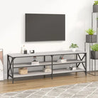 Tv-meubel met bewerkt hout en aanpasbare poten in industrieel vintage design - Grijs sonoma / 1 / 180 cm - Tv-meubels