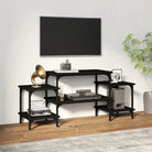 Tv-meubel met bewerkt hout en aanpasbare poten voor een stijlvolle kamer - Zwart / 1 / 117 cm - Tv-meubels