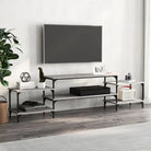 Tv-meubel met bewerkt hout en aanpasbare poten voor een stijlvolle kamer - Grijs sonoma / 1 / 197 cm - Tv-meubels