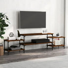Tv-meubel met bewerkt hout en aanpasbare poten voor een stijlvolle kamer - bruin eikenkleur / 1 / 197 cm - Tv-meubels