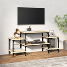 Tv-meubel met bewerkt hout en aanpasbare poten voor een stijlvolle kamer - Sonoma eiken / 1 / 117 cm - Tv-meubels
