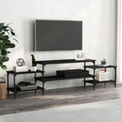 Tv-meubel met bewerkt hout en aanpasbare poten voor een stijlvolle kamer - Zwart / 1 / 197 cm - Tv-meubels