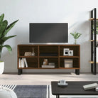 Tv-meubel met bewerkt hout en ijzeren poten met veel opbergruimte - bruin eikenkleur / 1 - Tv-meubels