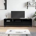 Tv-meubel met bewerkt hout en ijzeren poten met veel opbergruimte - Zwart / 1 - Tv-meubels
