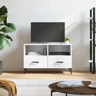 Tv-meubel met bewerkt hout en ijzeren poten voor een moderne look - Wit / 1 - Tv-meubels