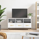 Tv-meubel met bewerkt hout en ijzeren poten voor een stijlvolle uitstraling - Wit / 1 - Tv-meubels