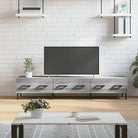 Tv-meubel met bewerkt hout en ijzeren poten voor een trendy uitstraling - Grijs sonoma / 1 - Tv-meubels