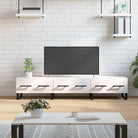 Tv-meubel met bewerkt hout en ijzeren poten voor een trendy uitstraling - Hoogglans wit / 1 - Tv-meubels