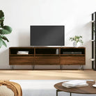 Tv-meubel met bewerkt hout en ijzeren poten voor mooie opbergruimte - Bruineiken / 1 - Tv-meubels