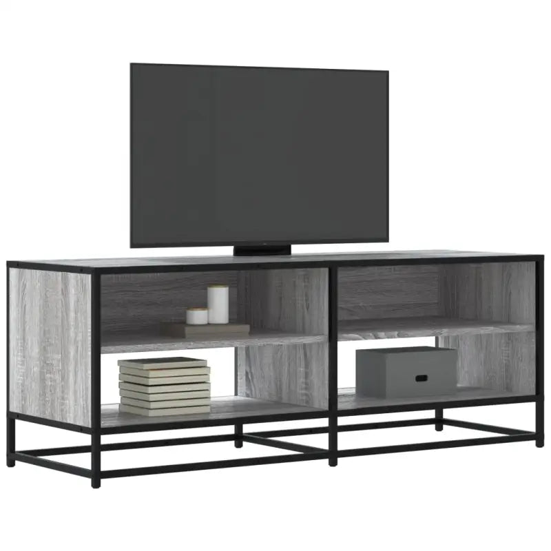 Tv-meubel met bewerkt hout en industrieel metalen frame - Grijs sonoma / 1 / 120.5 cm - Tv-meubels