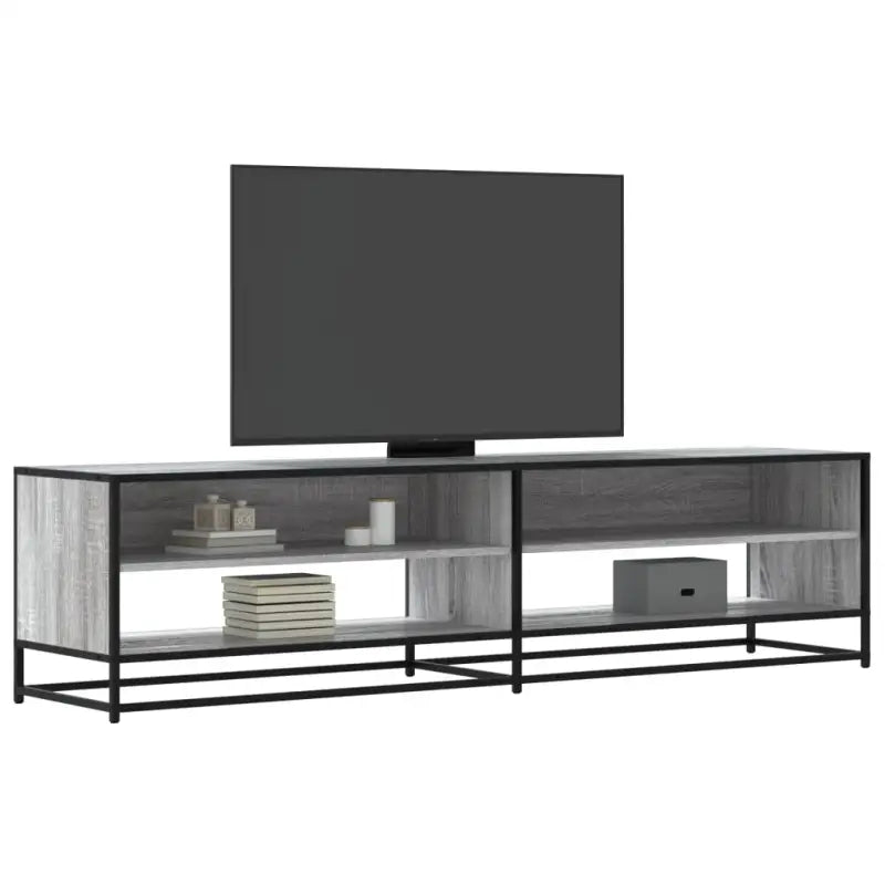 Tv-meubel met bewerkt hout en industrieel metalen frame - Grijs sonoma / 1 / 180.5 cm - Tv-meubels