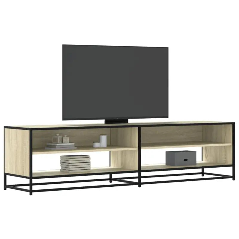 Tv-meubel met bewerkt hout en industrieel metalen frame - Sonoma eiken / 1 / 180.5 cm - Tv-meubels