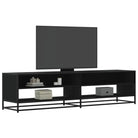 Tv-meubel met bewerkt hout en industrieel metalen frame - Zwart / 1 / 180.5 cm - Tv-meubels