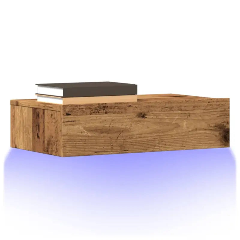 Tv-meubel met bewerkt hout en rgb led-verlichting voor een moderne look - Oud hout / 2 / 60 cm - Tv-meubels