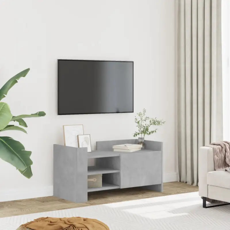 Tv-meubel met bewerkt hout en veel opbergruimte voor woonkamer of slaapkamer - Betongrijs / 1 / 80 cm - Tv-meubels