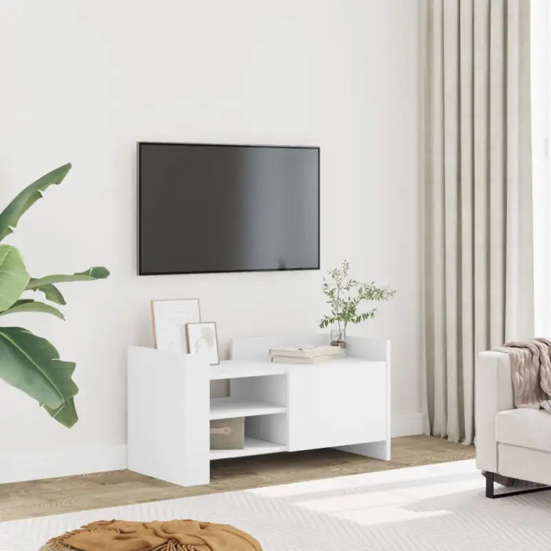 Tv-meubel met bewerkt hout en veel opbergruimte voor woonkamer of slaapkamer - Wit / 1 / 80 cm - Tv-meubels
