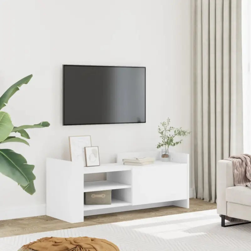Tv-meubel met bewerkt hout en veel opbergruimte voor woonkamer of slaapkamer - Wit / 1 / 100 cm - Tv-meubels