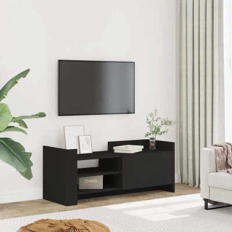 Tv-meubel met bewerkt hout en veel opbergruimte voor woonkamer of slaapkamer - Zwart / 1 / 100 cm - Tv-meubels