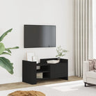 Tv-meubel met bewerkt hout en veel opbergruimte voor woonkamer of slaapkamer - Zwart / 1 / 80 cm - Tv-meubels