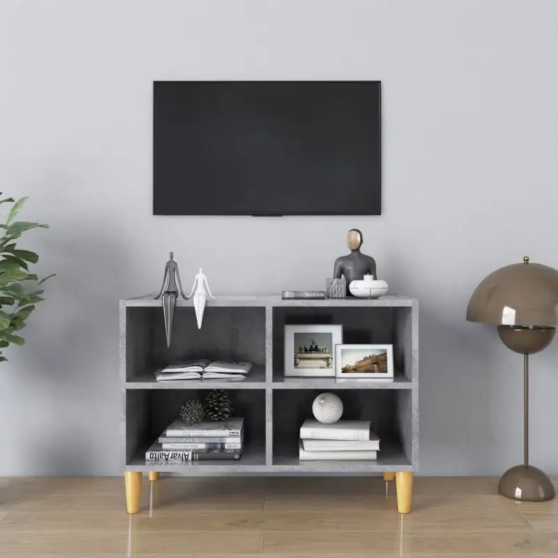 Tv-meubel met houten poten in Scandinavisch design - Betongrijs / 1 / 69.5 cm - Tv-meubels