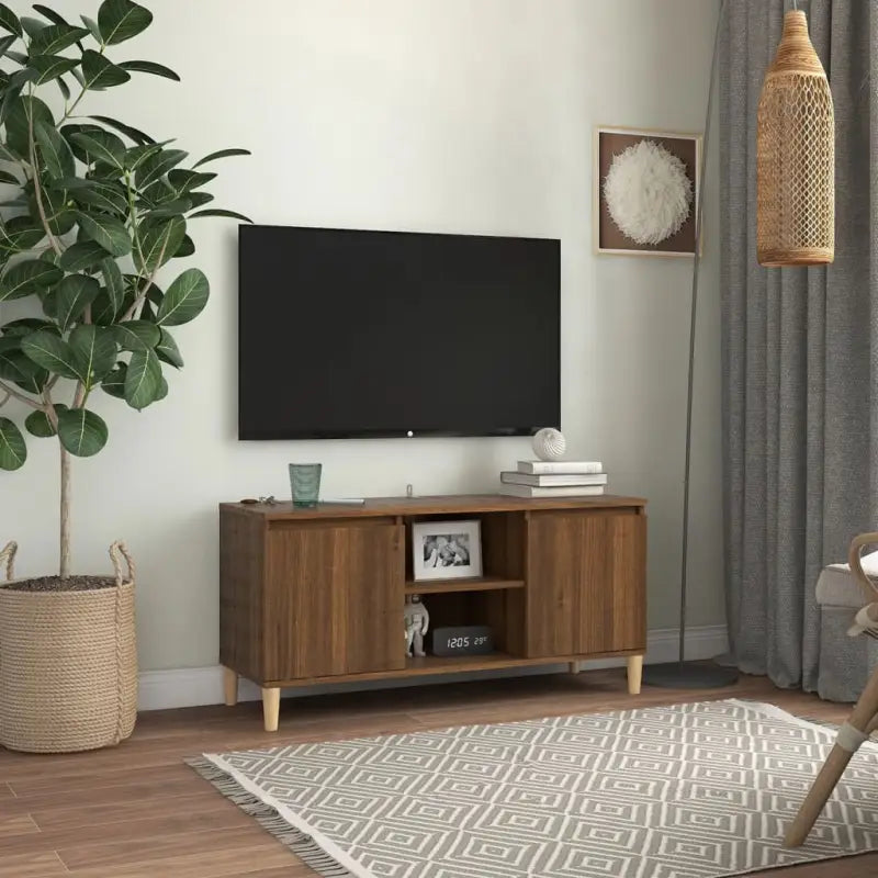 Tv-meubel met houten poten in Scandinavisch design - bruin eikenkleur / 1 - Tv-meubels