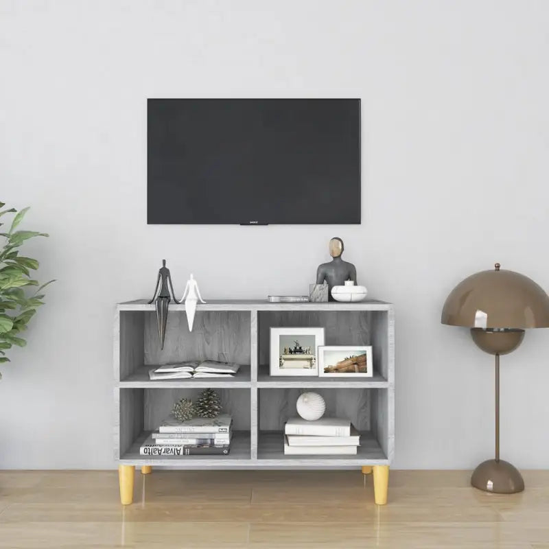 Tv-meubel met houten poten in Scandinavisch design - Grijs sonoma / 1 / 69.5 cm - Tv-meubels