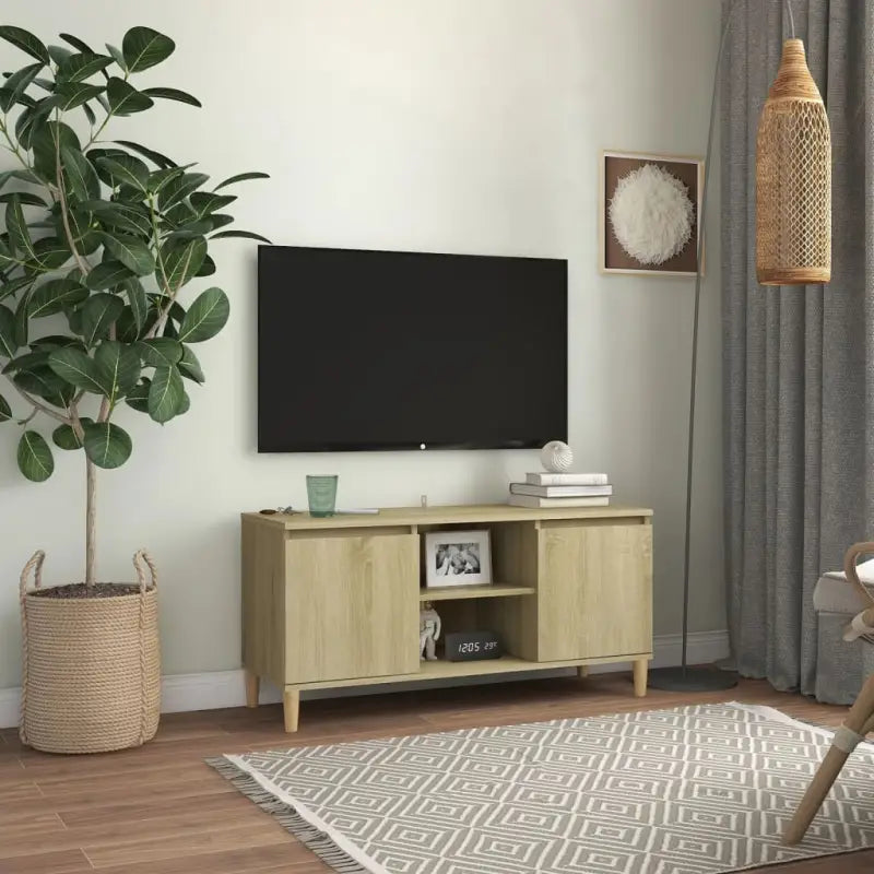 Tv-meubel met houten poten in Scandinavisch design - Sonoma eiken / 1 - Tv-meubels