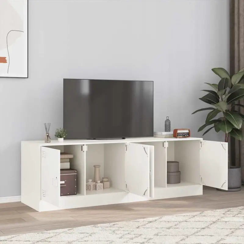 Tv-meubel met koudgewalst staal voor een trendy en stabiel design - Wit / 2 - Tv-meubels