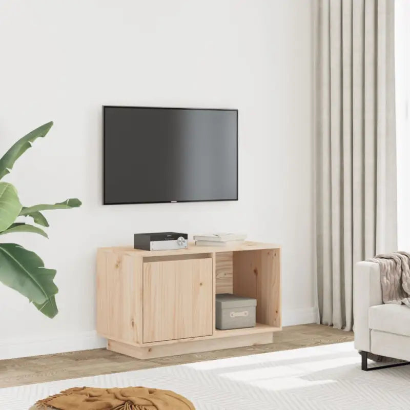Tv-meubel met massief grenenhout en modern design - Naturel / 1 - Tv-meubels