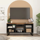 Tv-meubel met massief mangohout en bewerkt hout voor een trendy kamer - Honingbruin / 1 - Tv-meubels