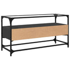 Tv-meubel met metalen frame en glazen blad voor een industrieel interieur - Tv-meubels