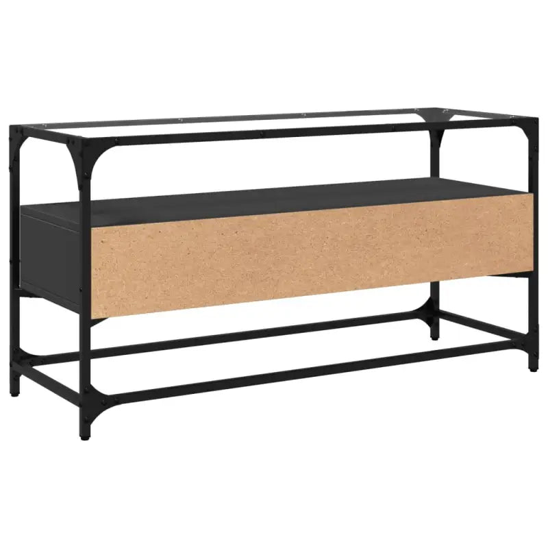 Tv-meubel met metalen frame en glazen blad voor een industrieel interieur - Tv-meubels