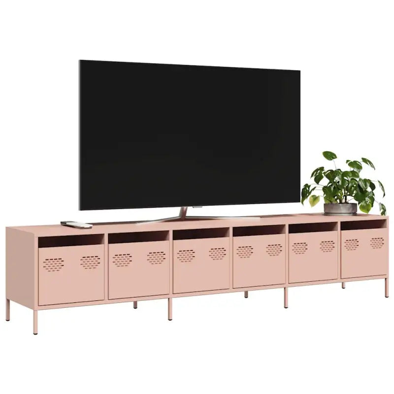Tv-meubel met opbergruimte in robuust koudgewalst staal - Roze / 1 / 202 cm - Tv-meubels