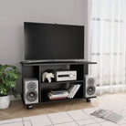 Tv-meubel met open schappen en bewerkt hout voor een trendy interieur - Zwart / 1 - Tv-meubels