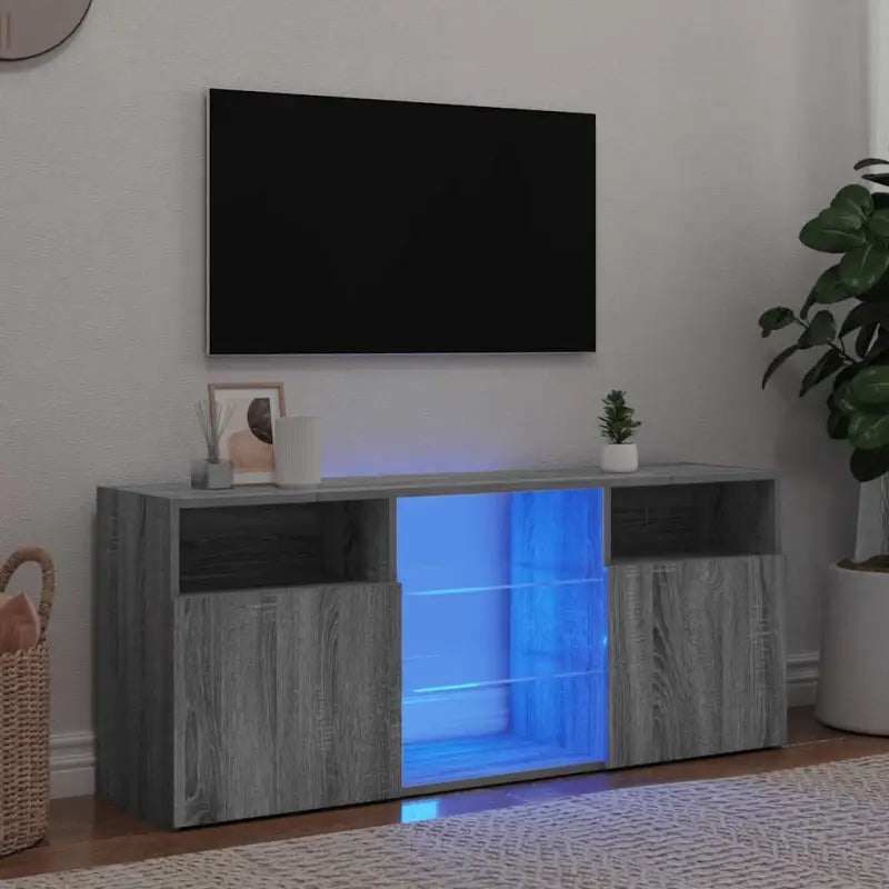 Tv-meubel met RGB LED-verlichting en duurzaam bewerkt hout - Grijs sonoma / 1 - Tv-meubels