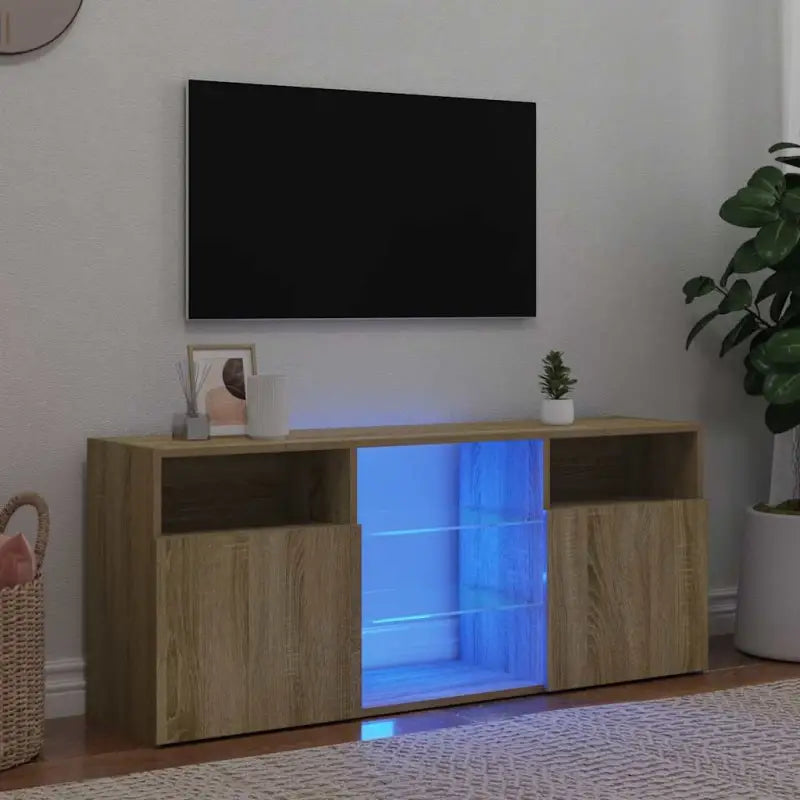 Tv-meubel met RGB LED-verlichting en duurzaam bewerkt hout - Sonoma eiken / 1 - Tv-meubels