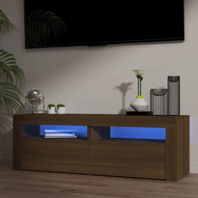 Tv-meubel met rgb led-verlichting en duurzaam ontwerp - bruin eikenkleur / 1 - Tv-meubels