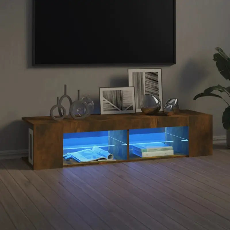 Tv-meubel met rgb led-verlichting en duurzaam ontwerp - Gerookt eiken / 1 - Tv-meubels