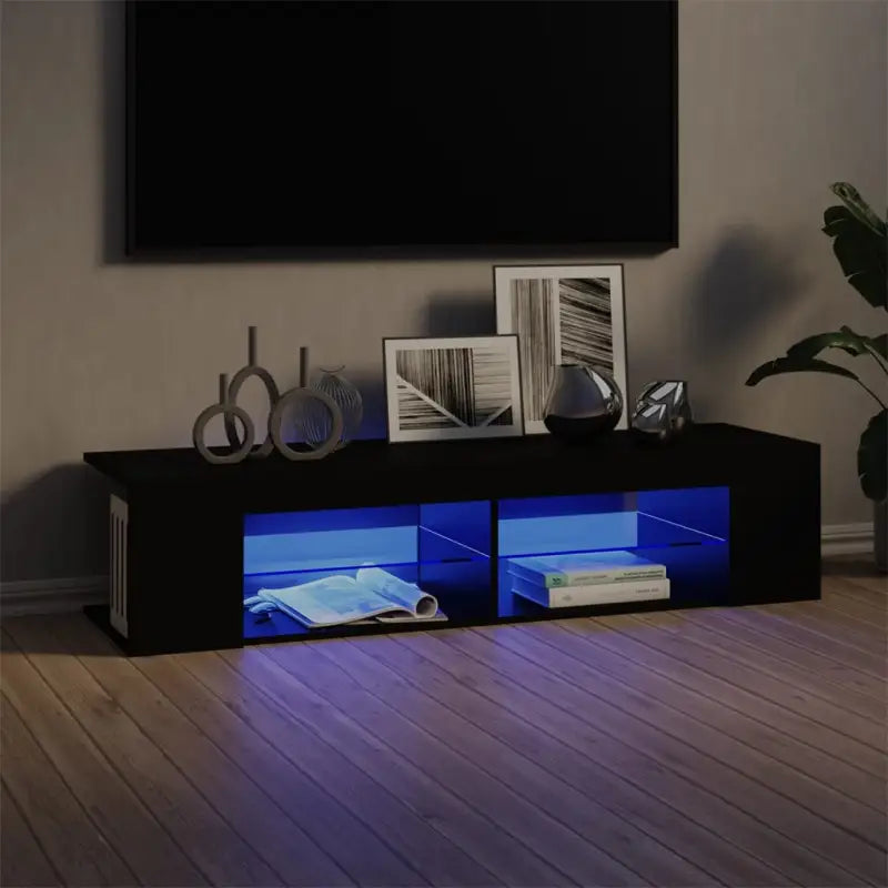Tv-meubel met rgb led-verlichting en duurzaam ontwerp - Zwart / 1 - Tv-meubels