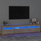 Tv-meubel met rgb led-verlichting en hoogwaardig bewerkt hout - Tv-meubels