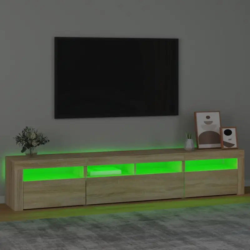 Tv-meubel met rgb led-verlichting en hoogwaardig bewerkt hout - Tv-meubels