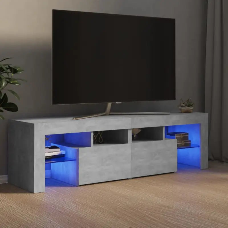 Tv-meubel met rgb led-verlichting en hoogwaardig bewerkt hout - Betongrijs / 1 - Tv-meubels