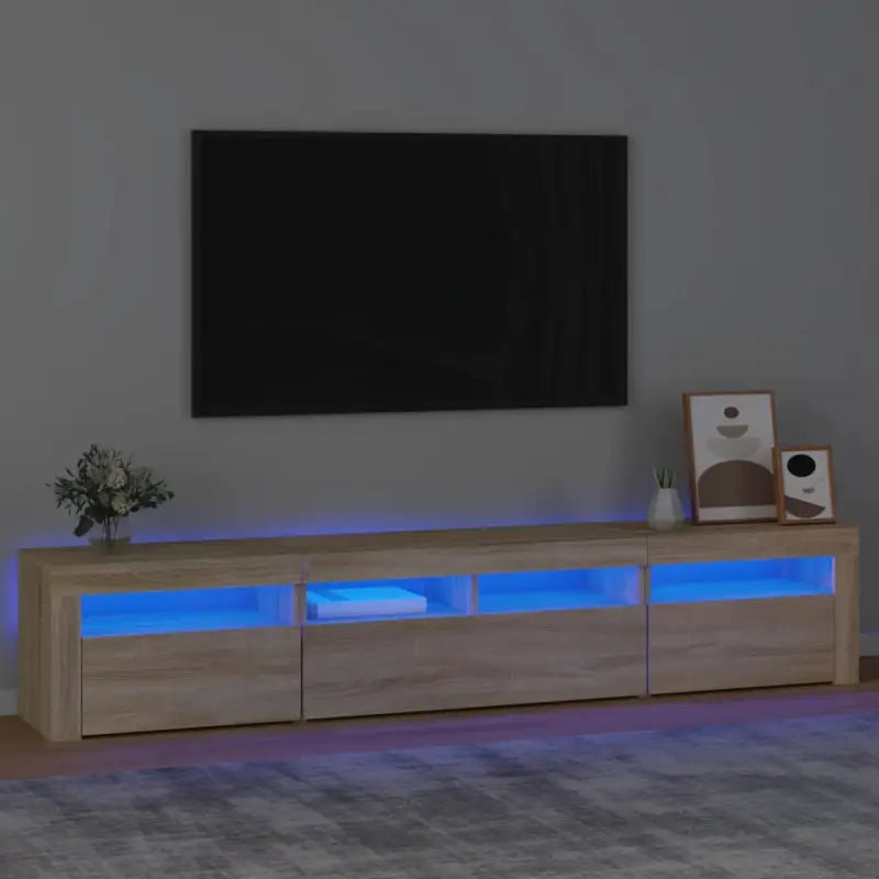 Tv-meubel met rgb led-verlichting en hoogwaardig bewerkt hout - Sonoma eiken / 1 / 210 cm - Tv-meubels