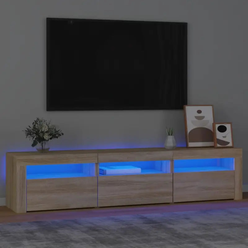 Tv-meubel met rgb led-verlichting en hoogwaardig bewerkt hout - Sonoma eiken / 1 / 180 cm - Tv-meubels
