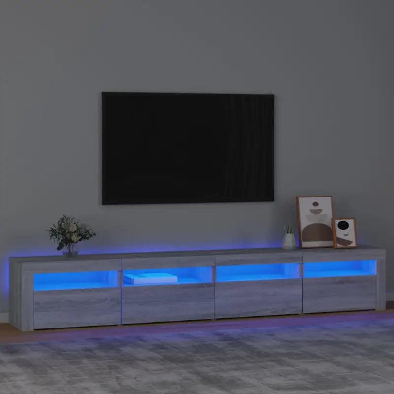 Tv-meubel met rgb led-verlichting en praktisch houten ontwerp - Grijs sonoma / 1 / 240 cm - Tv-meubels
