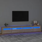 Tv-meubel met rgb led-verlichting en praktisch houten ontwerp - Sonoma eiken / 1 / 270 cm - Tv-meubels