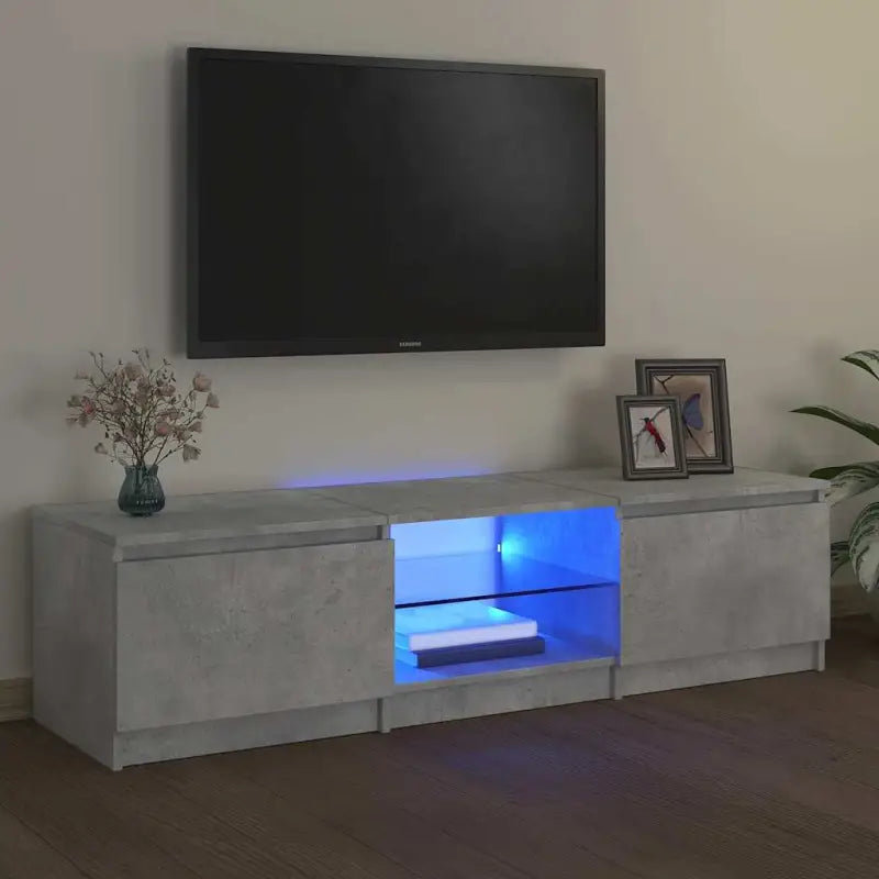 Tv-meubel met rgb led-verlichting en stevig praktisch ontwerp - Betongrijs / 140 x 40 x 36 cm / 1 - Tv-meubels