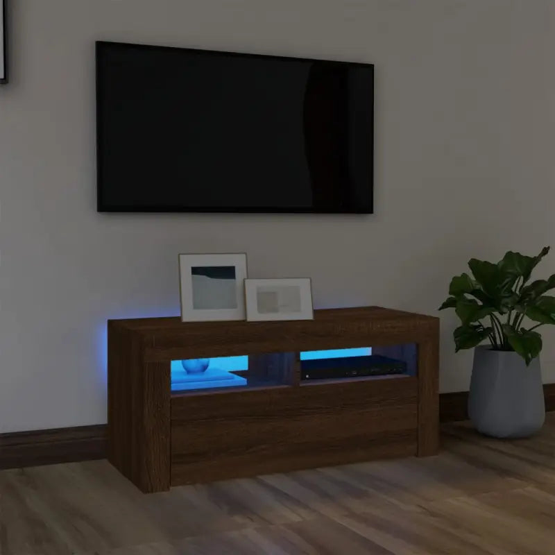 Tv-meubel met rgb led-verlichting en trendy duurzaam ontwerp - bruin eikenkleur / 1 - Tv-meubels