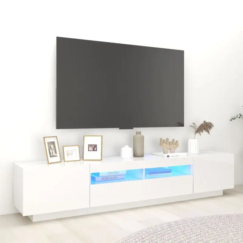 Tv-meubel met RGB LED-verlichting en trendy ontwerp voor elk interieur - Hoogglans wit / 1 - Tv-meubels