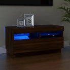 Tv-meubel met RGB LED-verlichting en trendy praktisch ontwerp - bruin eikenkleur / 1 / 80 cm - Tv-meubels